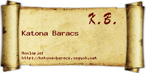 Katona Baracs névjegykártya